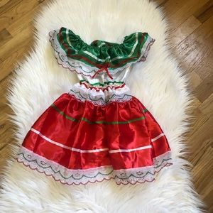 Baby girl Mexico satin dress